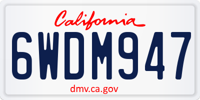 CA license plate 6WDM947