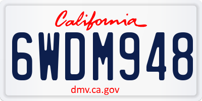 CA license plate 6WDM948