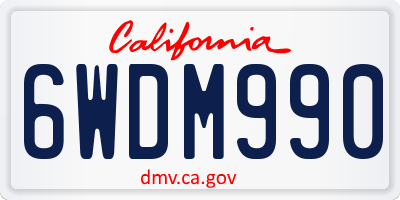 CA license plate 6WDM990
