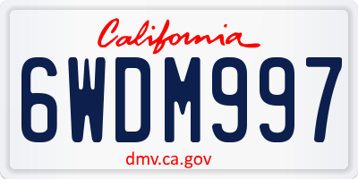 CA license plate 6WDM997