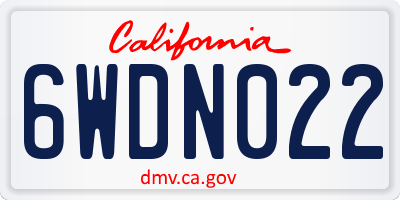 CA license plate 6WDN022