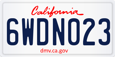 CA license plate 6WDN023