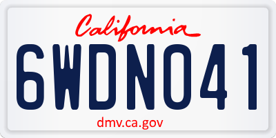 CA license plate 6WDN041
