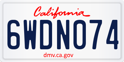 CA license plate 6WDN074