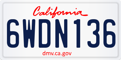 CA license plate 6WDN136