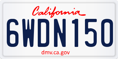 CA license plate 6WDN150