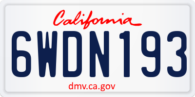 CA license plate 6WDN193