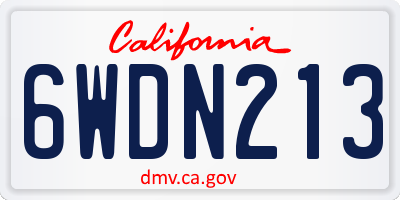 CA license plate 6WDN213