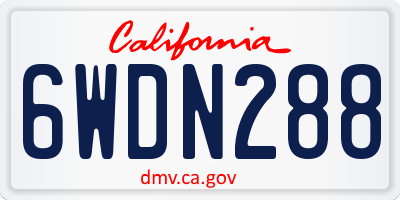 CA license plate 6WDN288