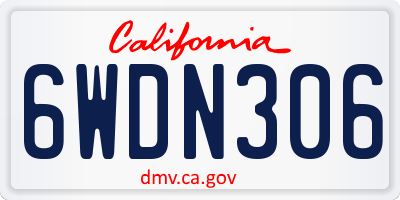 CA license plate 6WDN306