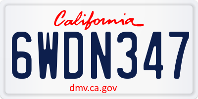 CA license plate 6WDN347