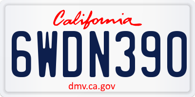 CA license plate 6WDN390