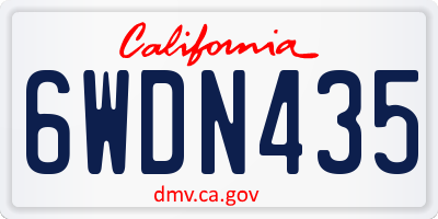 CA license plate 6WDN435