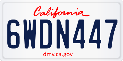 CA license plate 6WDN447