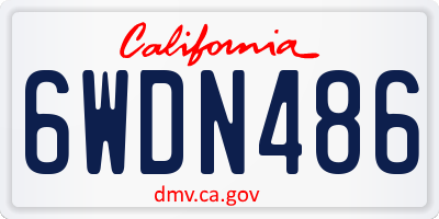CA license plate 6WDN486