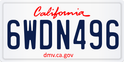 CA license plate 6WDN496