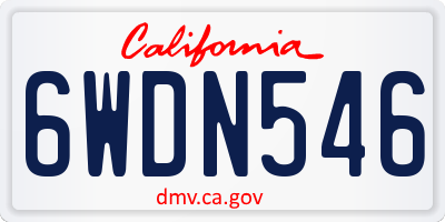 CA license plate 6WDN546