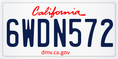 CA license plate 6WDN572