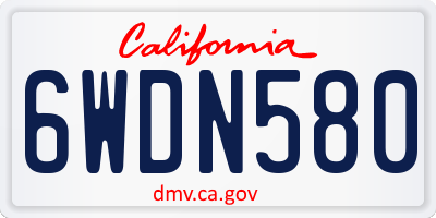 CA license plate 6WDN580