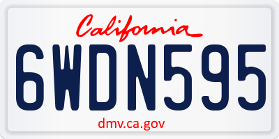 CA license plate 6WDN595