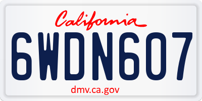 CA license plate 6WDN607