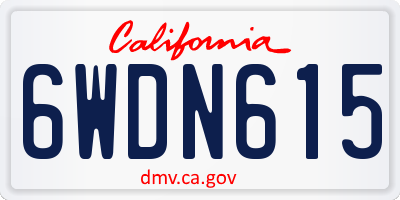 CA license plate 6WDN615