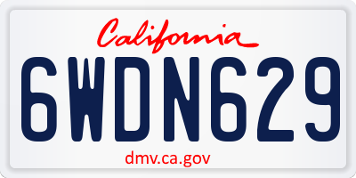 CA license plate 6WDN629