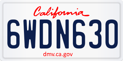 CA license plate 6WDN630