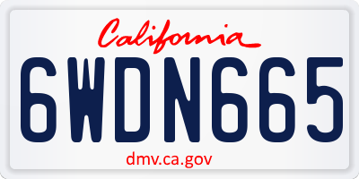 CA license plate 6WDN665