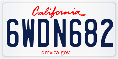 CA license plate 6WDN682