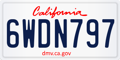 CA license plate 6WDN797