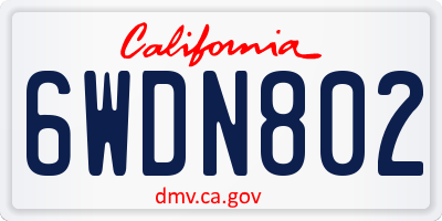 CA license plate 6WDN802