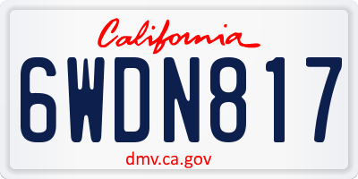 CA license plate 6WDN817