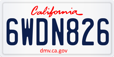CA license plate 6WDN826