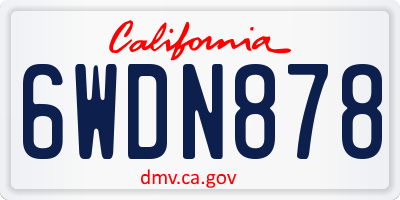 CA license plate 6WDN878