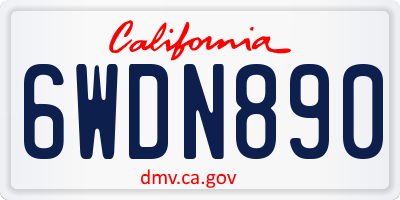 CA license plate 6WDN890