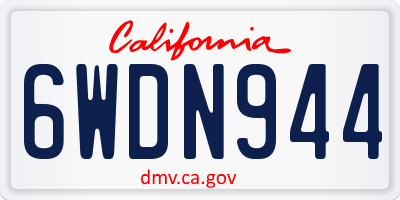 CA license plate 6WDN944