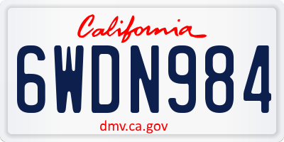 CA license plate 6WDN984