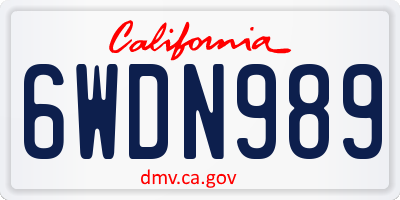 CA license plate 6WDN989