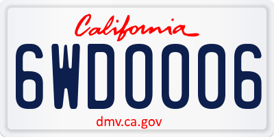 CA license plate 6WDO006