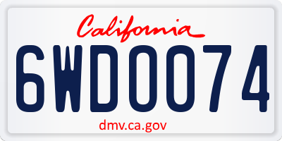 CA license plate 6WDO074