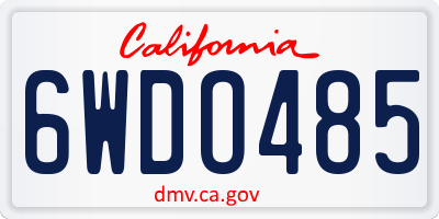 CA license plate 6WDO485