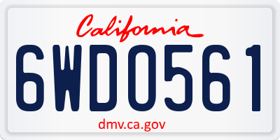 CA license plate 6WDO561
