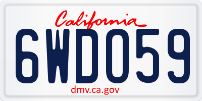 CA license plate 6WDO59