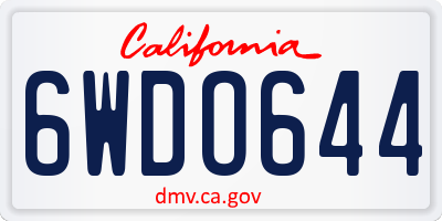 CA license plate 6WDO644