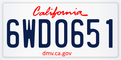 CA license plate 6WDO651
