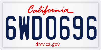 CA license plate 6WDO696