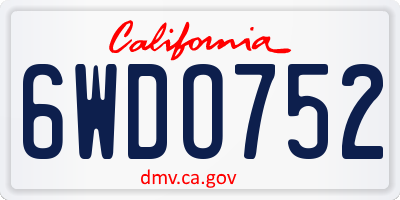 CA license plate 6WDO752