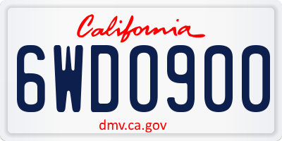 CA license plate 6WDO900