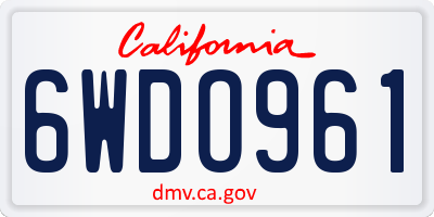 CA license plate 6WDO961